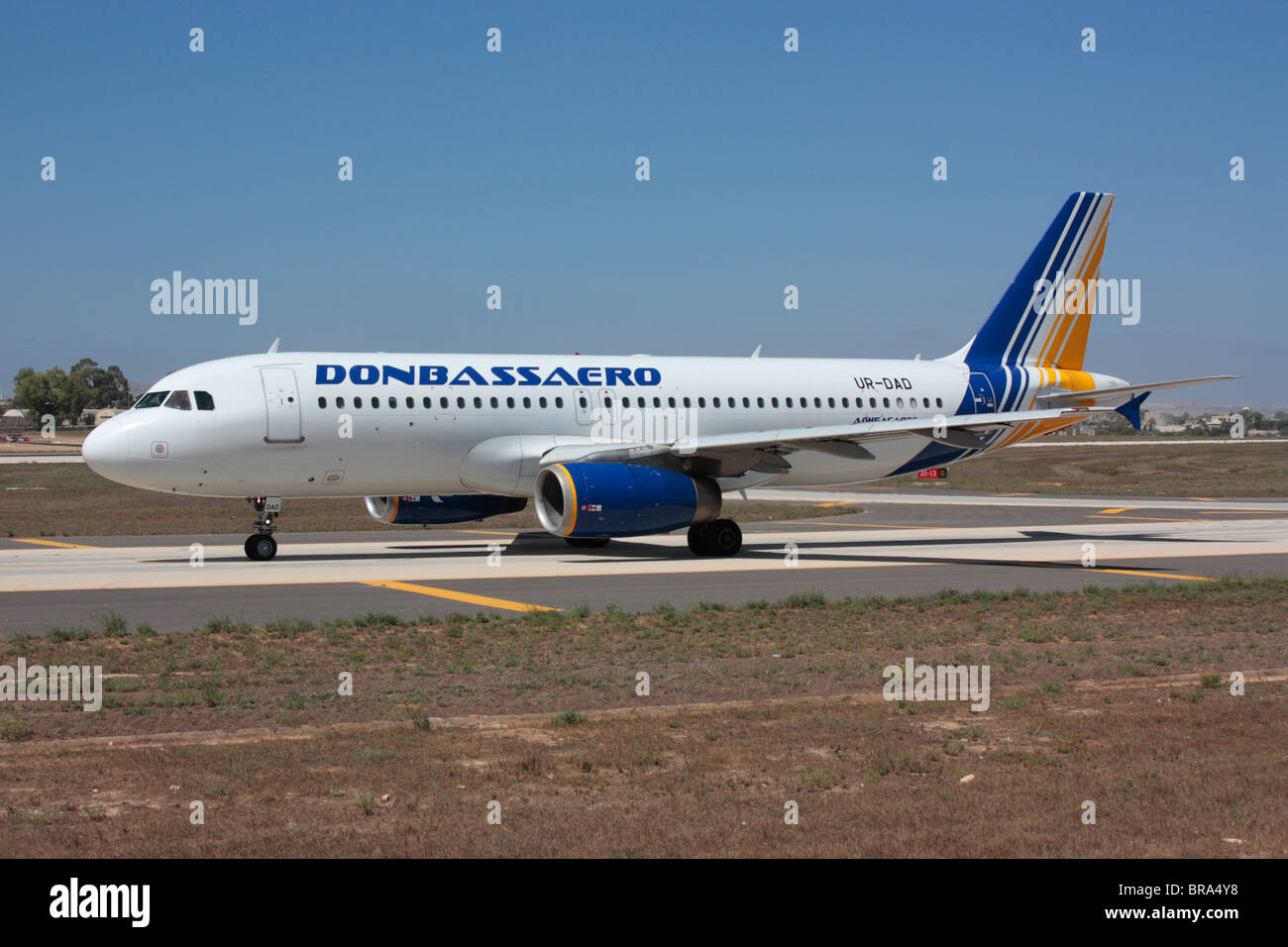 Donbassaero Airbus A320 taxiing for departure Stock Photo
