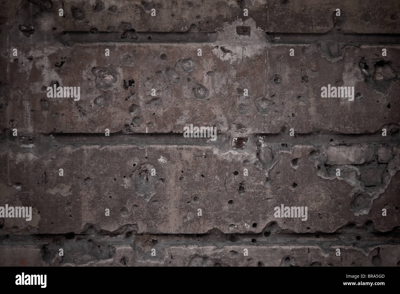 bullet and flak marks on Berlin wall from second World War Stock Photo ...