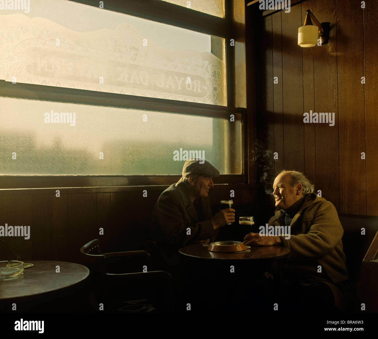 Cleary's Pub, Dublin, Co Dublin, Ireland; Senior Men Drinking In A Pub Stock Photo