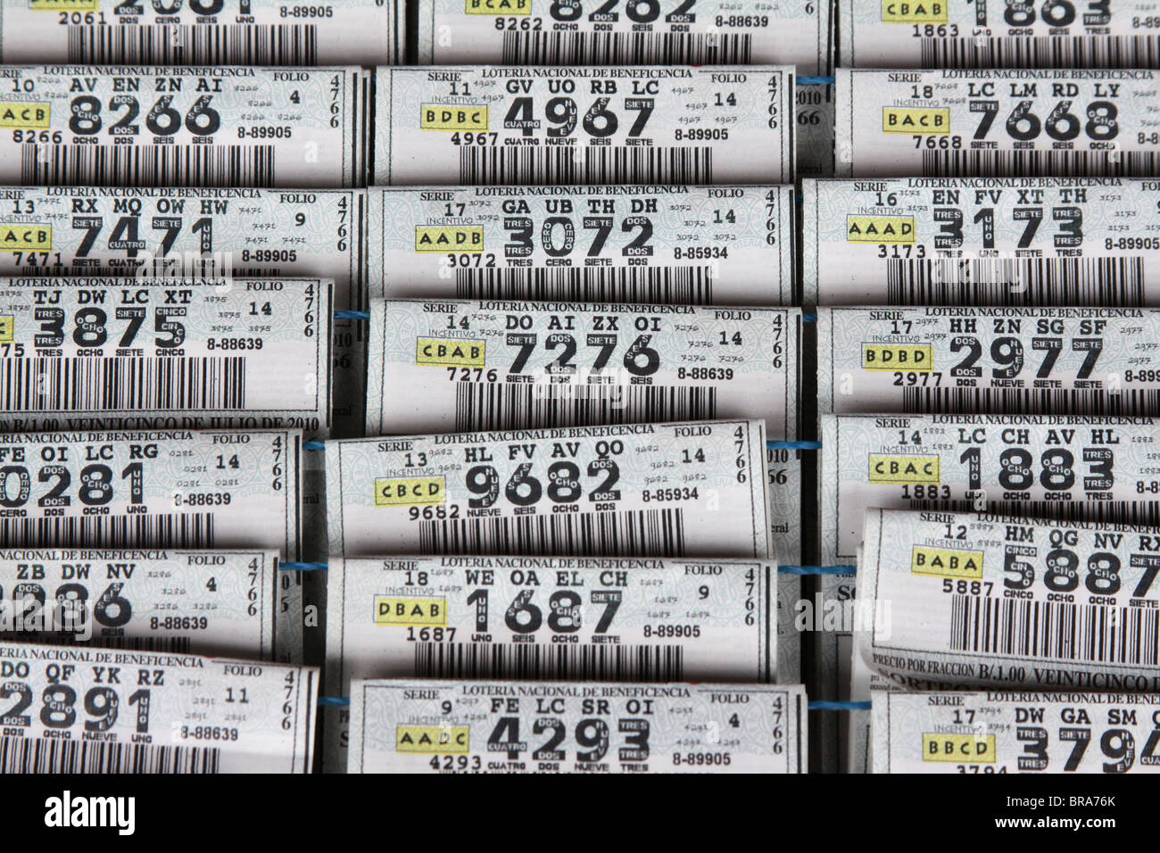 Panama National Lottery tickets on display Stock Photo Alamy