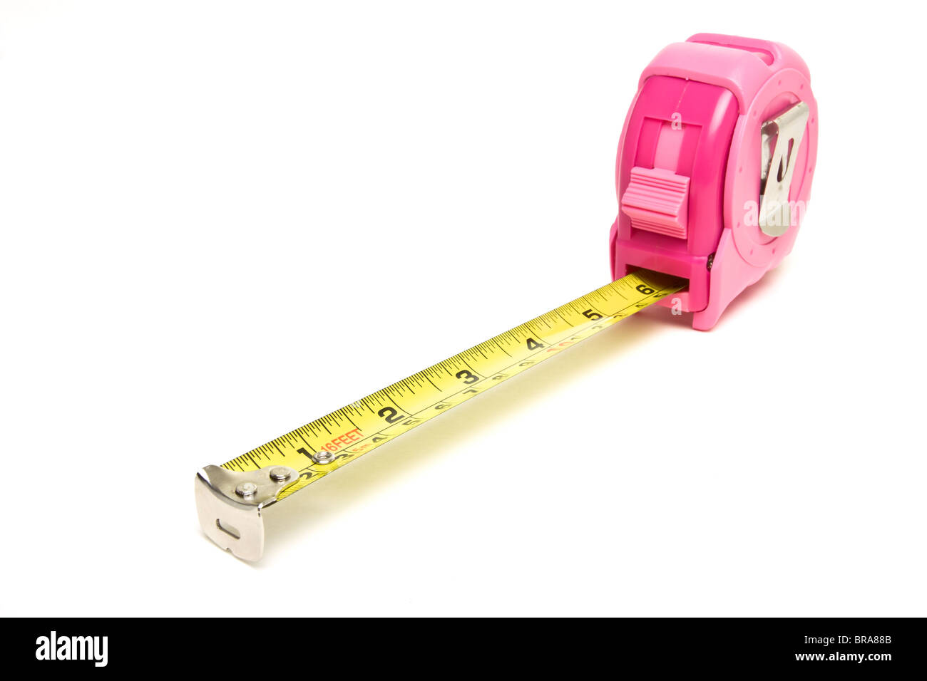 Shocking Pink Girly tape measure isolated on white Stock Photo Alamy