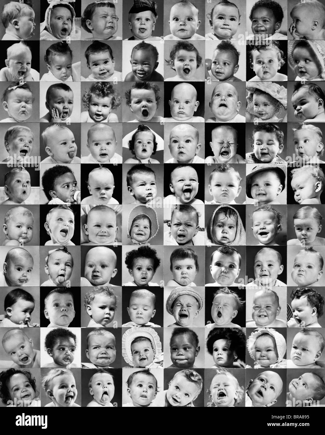 1960s MONTAGE BABY PORTRAITS Stock Photo