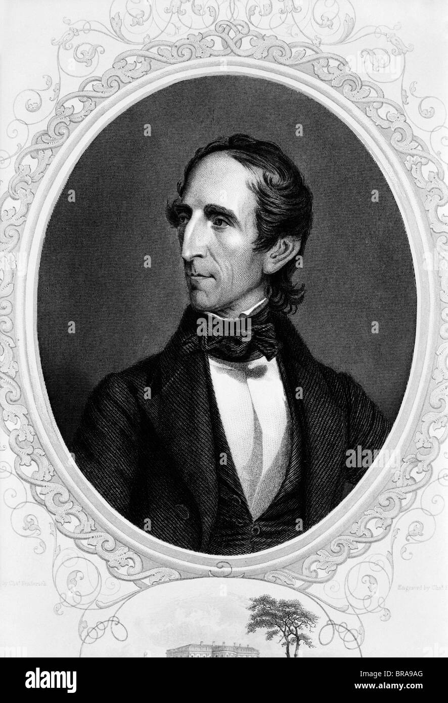1800s PORTRAIT ILLUSTRATION OF JOHN TYLER 10th PRESIDENT OF UNITED STATES CIRCA 1840 Stock Photo