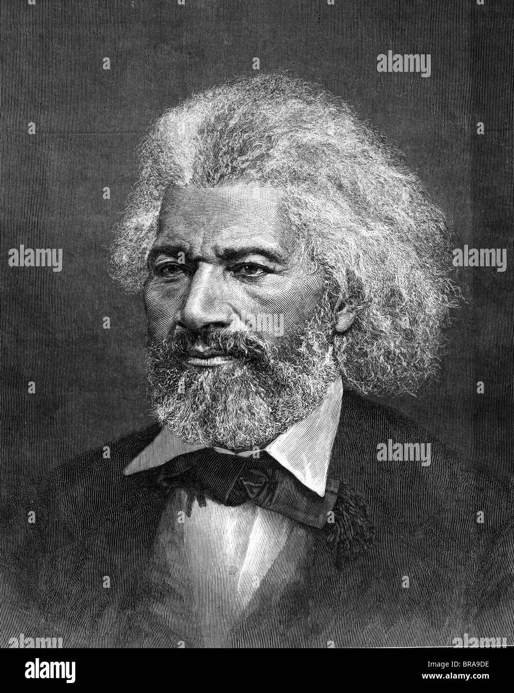 1800s 1895 PORTRAIT OF FREDERICK DOUGLASS AFRICAN-AMERICAN WRITER LECTURER ABOLITIONIST AT AGE OF 77 Stock Photo
