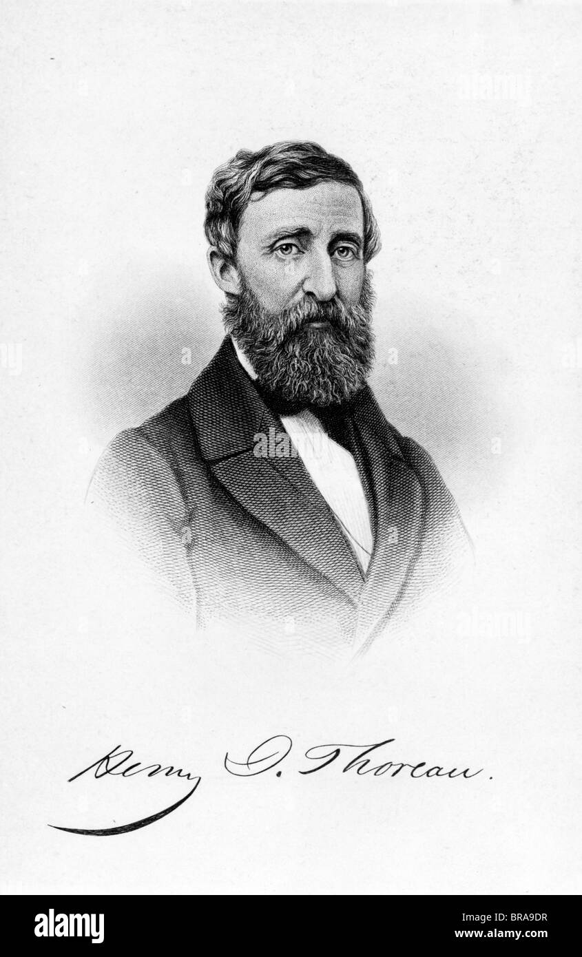 1860s 1861 PORTRAIT OF OLDER HENRY DAVID THOREAU AMERICAN POET NATURALIST ESSAYIST Stock Photo