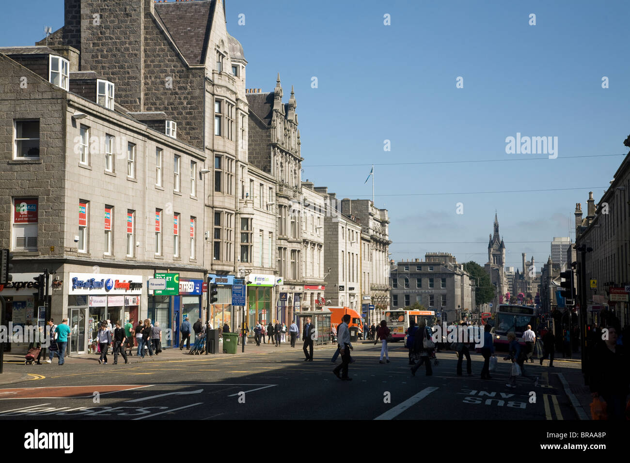 Shops traffic people, Union Street, Aberdeen, Scotland Stock Photo Alamy