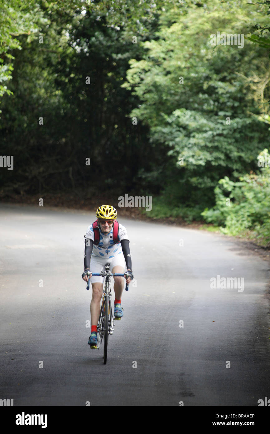 yellow helmet bike