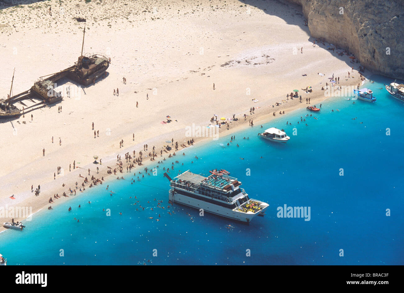 Shipwreck Cove, Zakinthos, Ionian Islands, Greek Islands, Greece, Europe Stock Photo