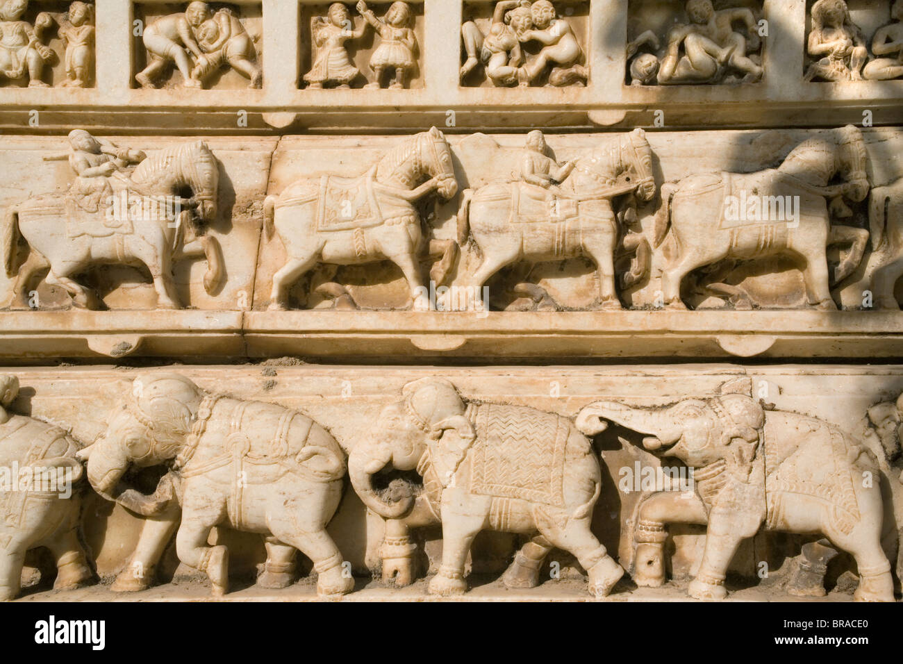 Carvings, Gokul Temple, Udaipur, Rajasthan, India, Asia Stock Photo