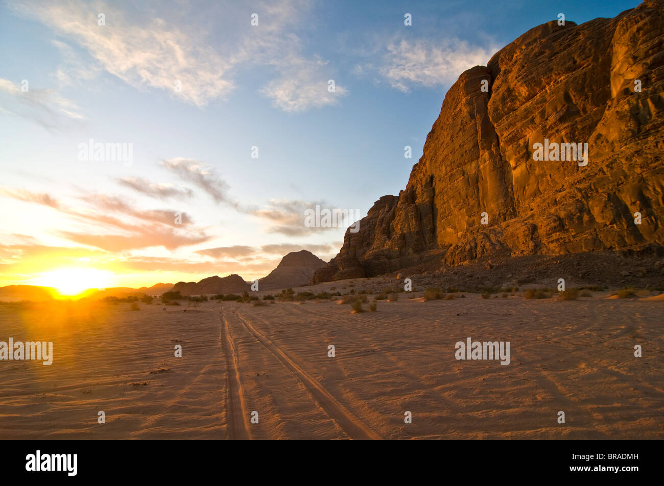 The stunning desert scenery of Wadi Rum, Jordan, Middle East Stock Photo