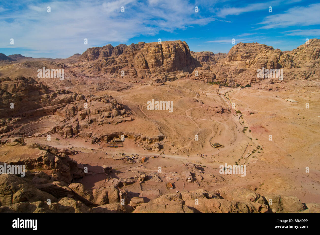 View over Petra, UNESCO World Heritage Site, Jordan, Middle East Stock Photo