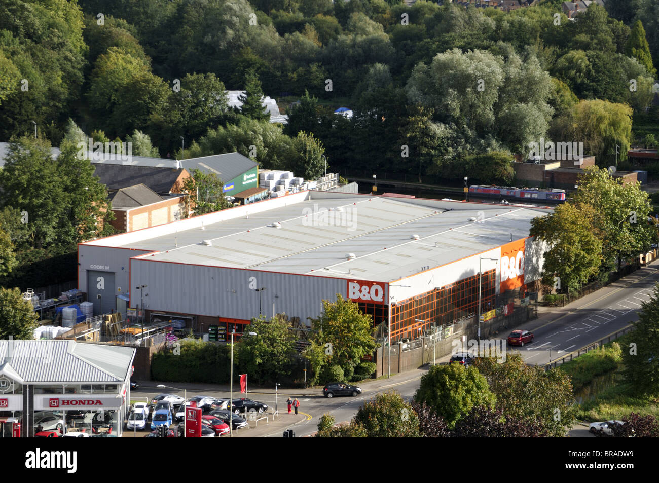 B&Q DIY super store by the Grand Union Canal at Hemel Hempstead