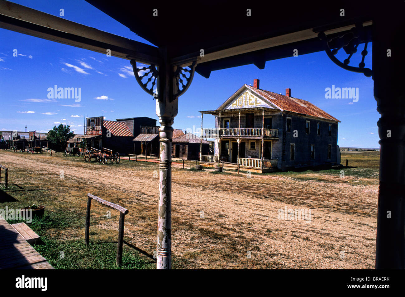 Scenic of old 1880s ghost town in Murdo South Dakota used in many