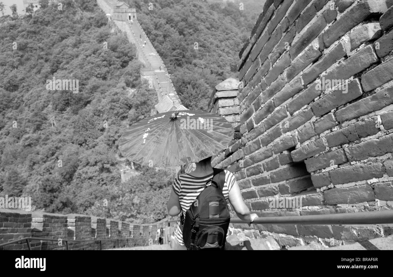 VISITING THE GREAT WALL OF CHINA Stock Photo Alamy