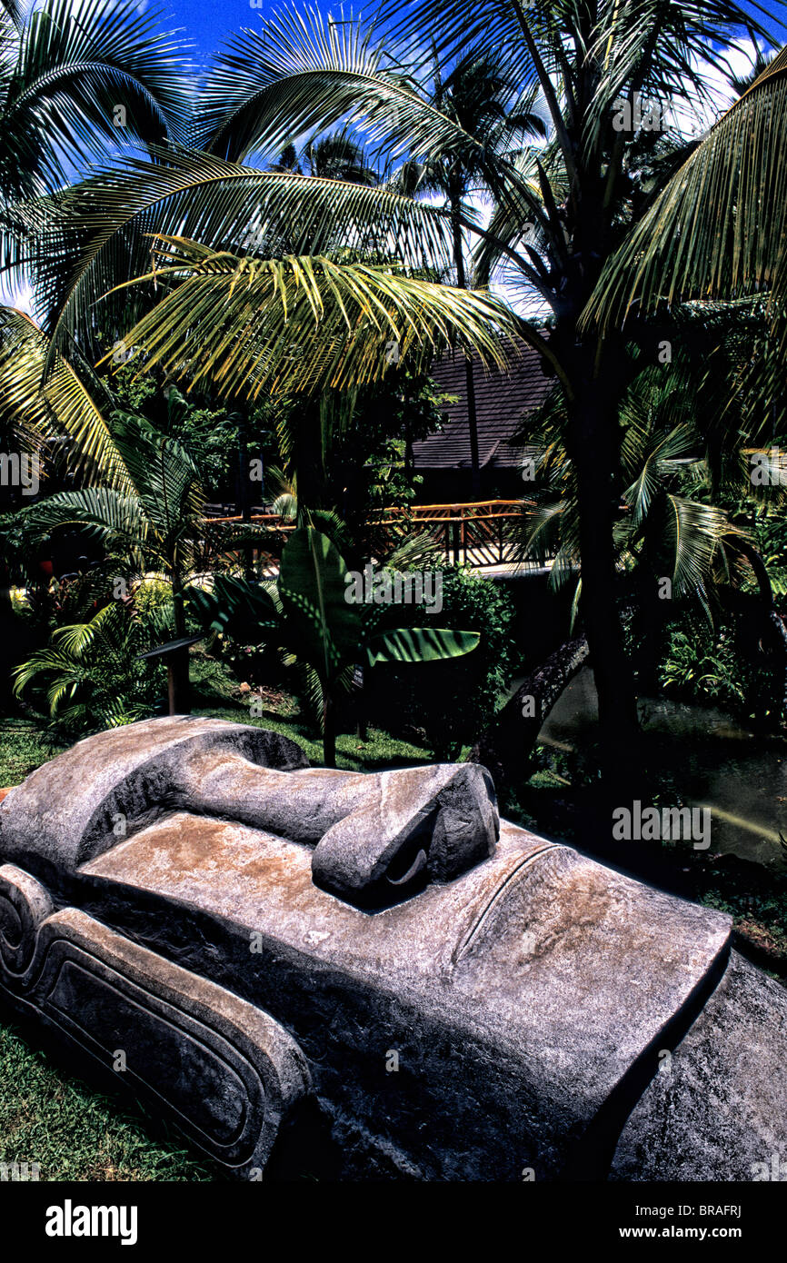 Polynesian Cultural Center Easter Island Village in Hawaii USA Stock