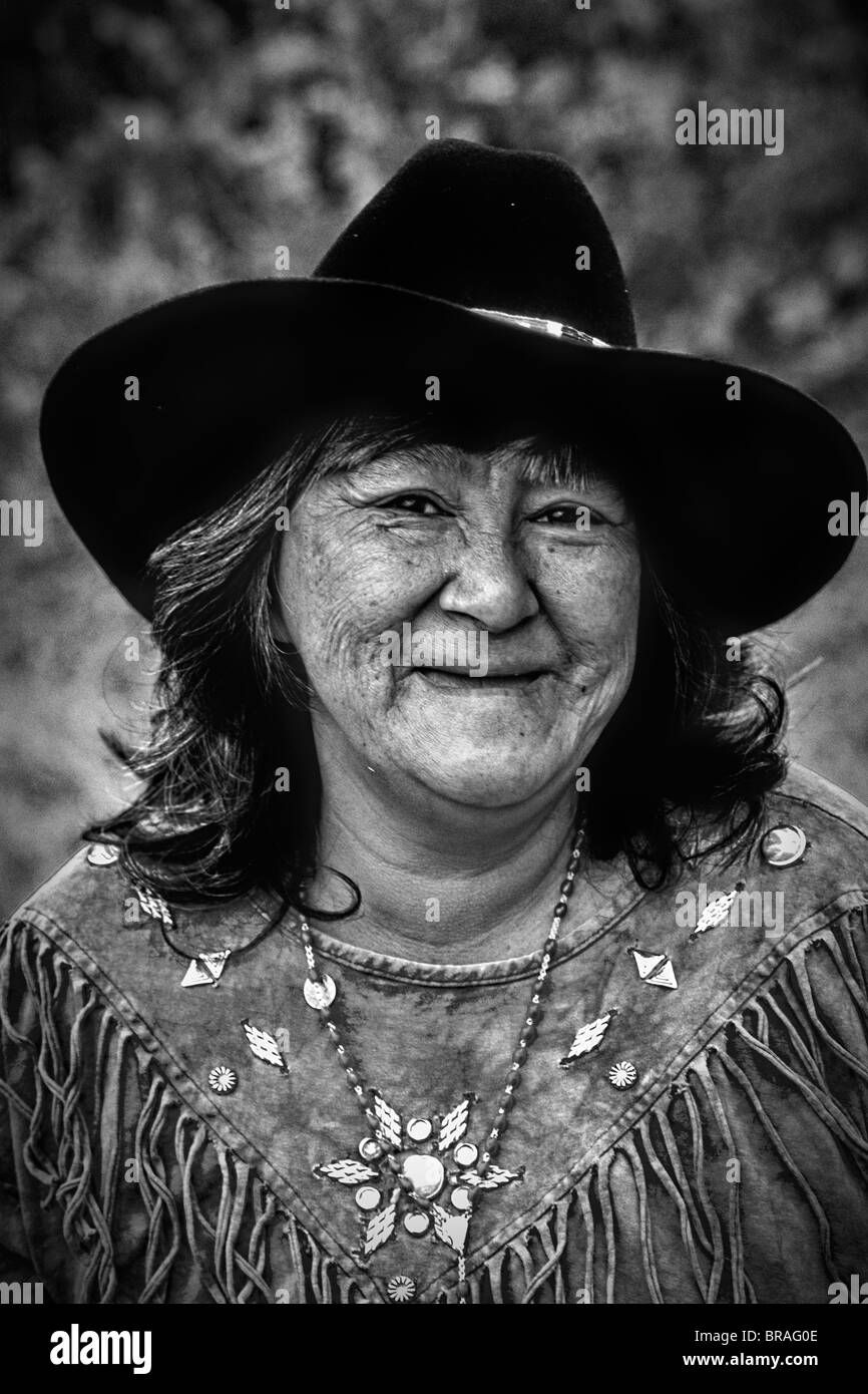 Native Aleut Woman in Valdez Alaska USA Stock Photo