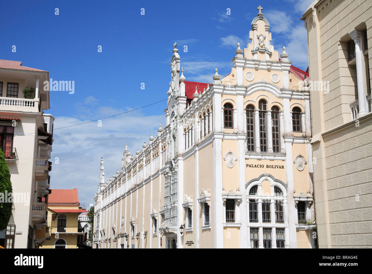 Palicio Bolivar, Casco Antiguo, (Casco Viejo), Old City, San Felipe District, UNESCO, Panama City, Panama, Central America Stock Photo