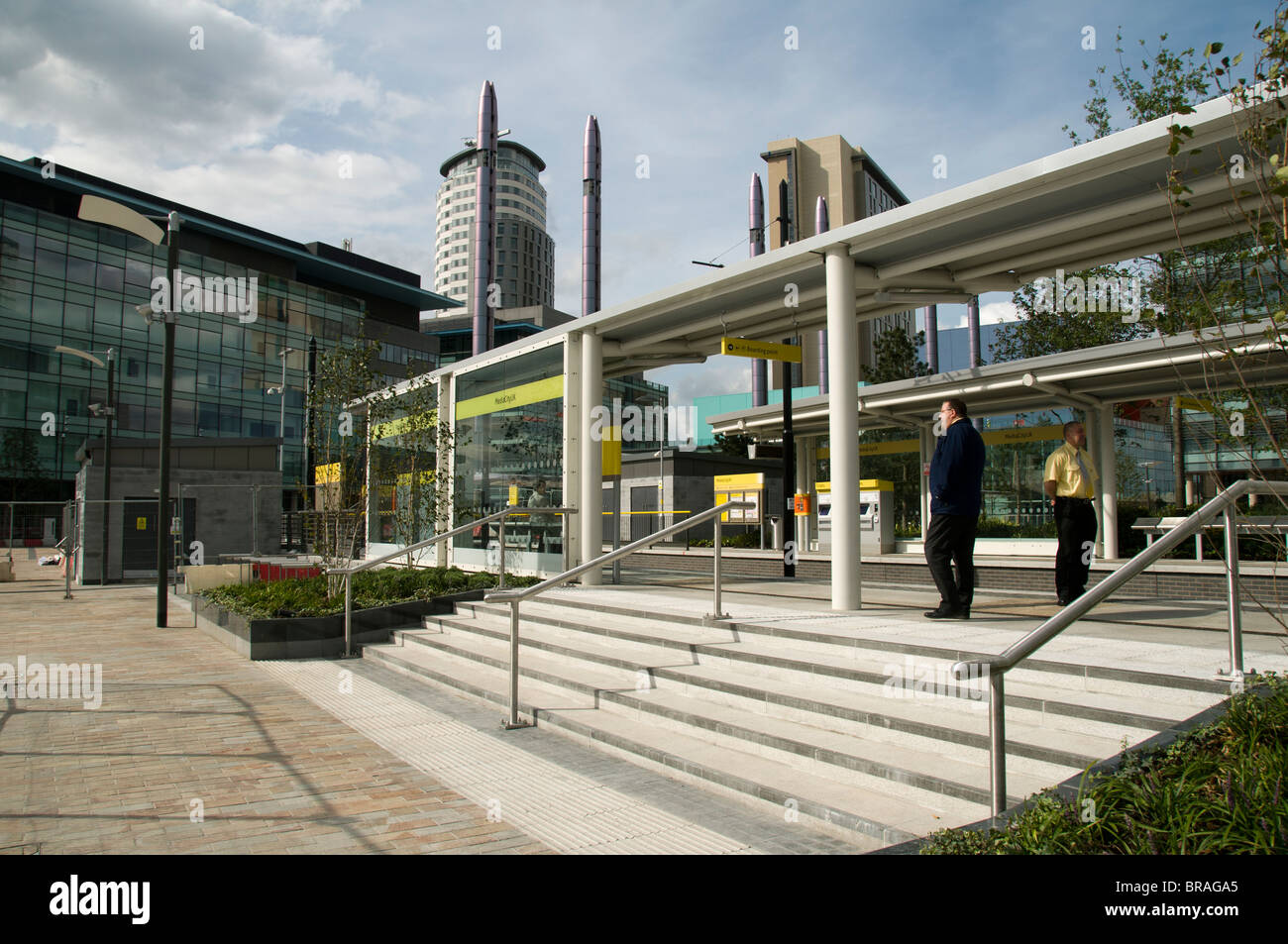 The Metrolink tram station at MediaCityUK, Salford Quays, Manchester, England, UK Stock Photo