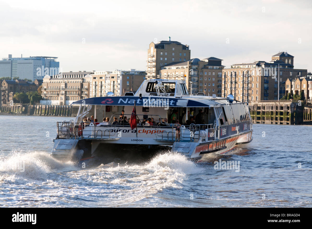 London River services - Thames Clipper - Canary Wharf - London Stock Photo