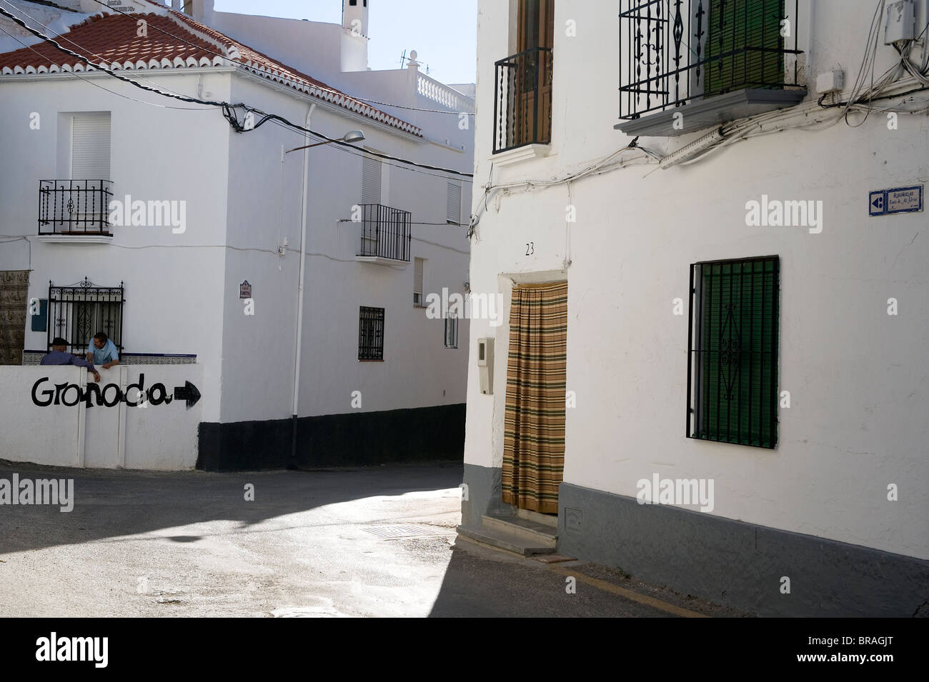 Street detail from Albunuelas traditional Spanish village in the Stock  Photo - Alamy
