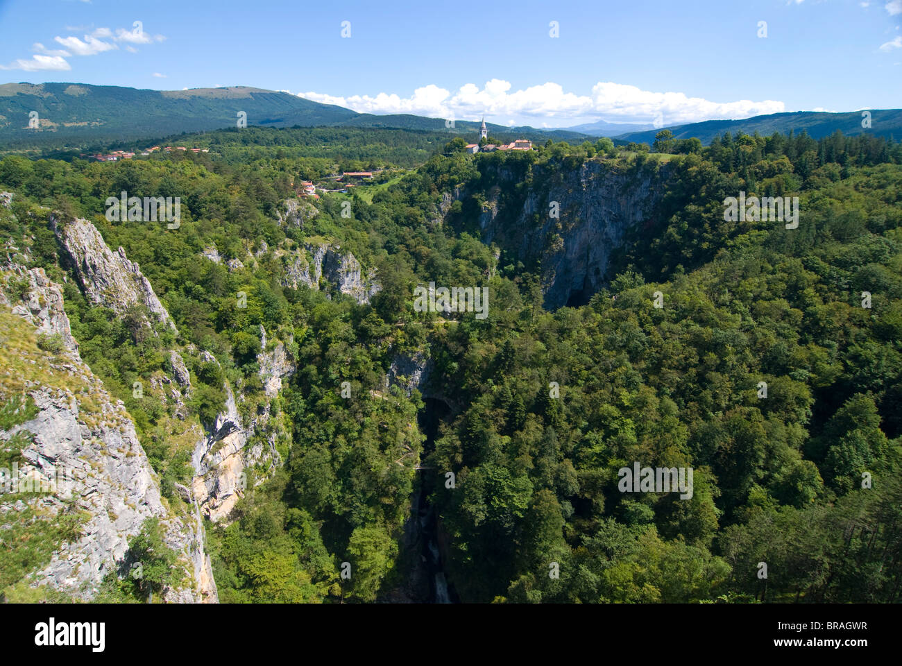 Outlook over the gorge of the Skocjan caves, UNESCO World Heritage Site, Slovenia, Europe Stock Photo