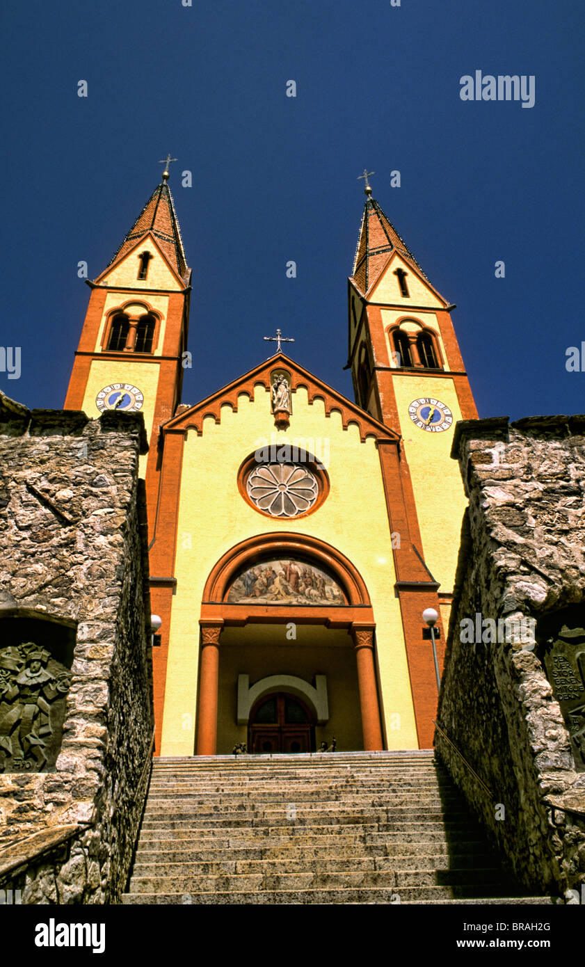 Peter and Paul Catholic Church color in Telfs Austria near Innsbruck  Stock Photo