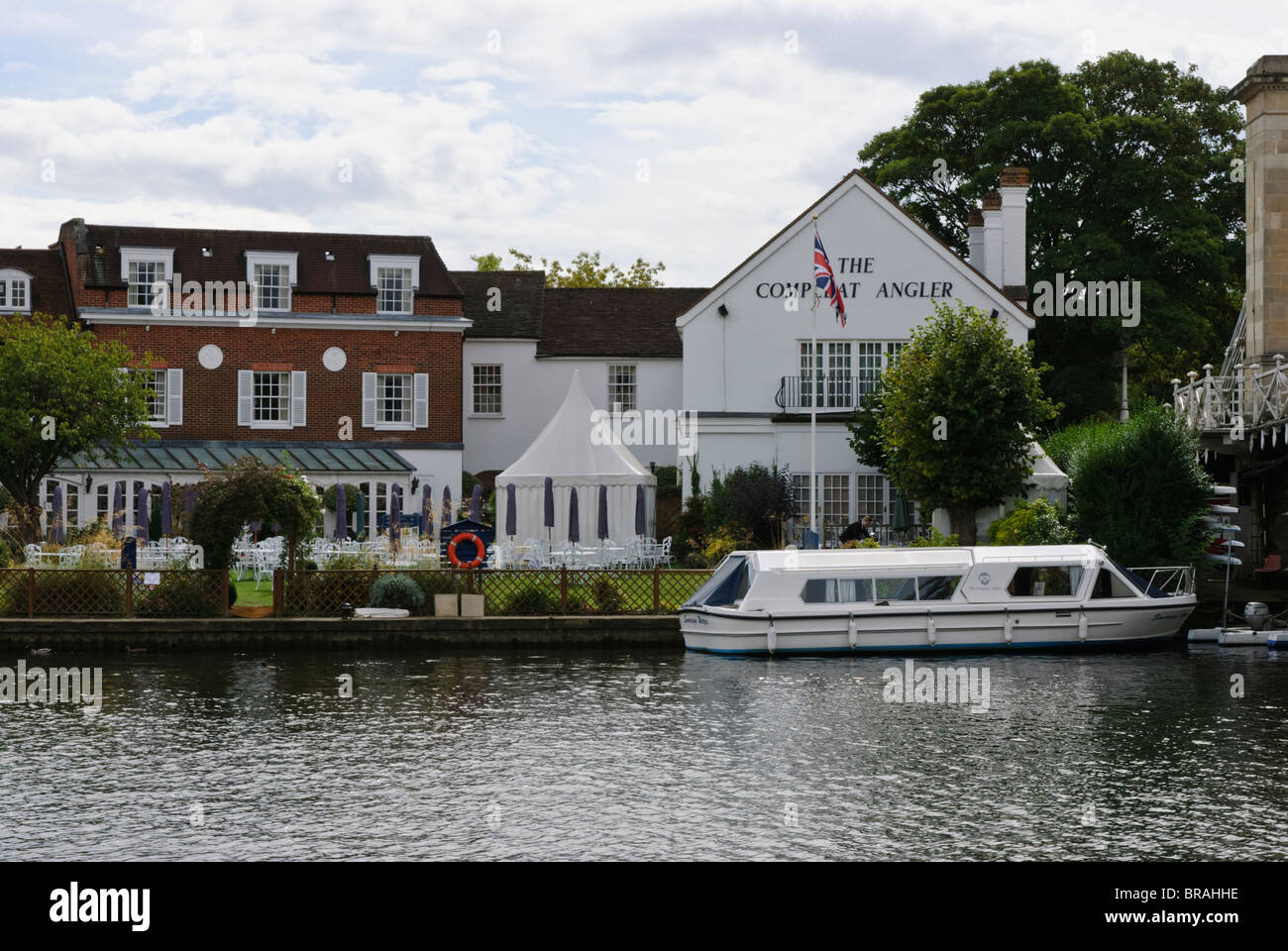 The Compleat Angler Restaurant by the River Thames, Marlow, Buckinghamshire, England, UK. Stock Photo