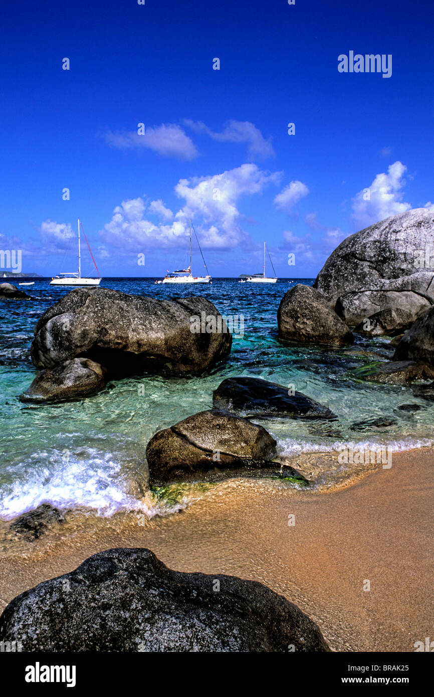 Beautiful rock formation boulder rocks with blue water ocean at The ...