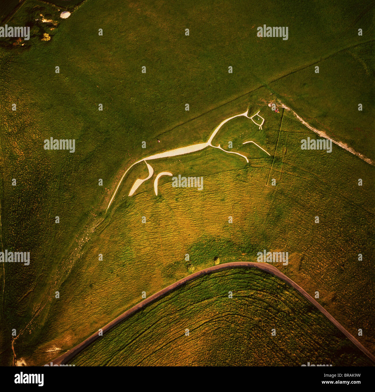 Aerial image of the Uffington White Horse, Berkshire Downs, Vale of