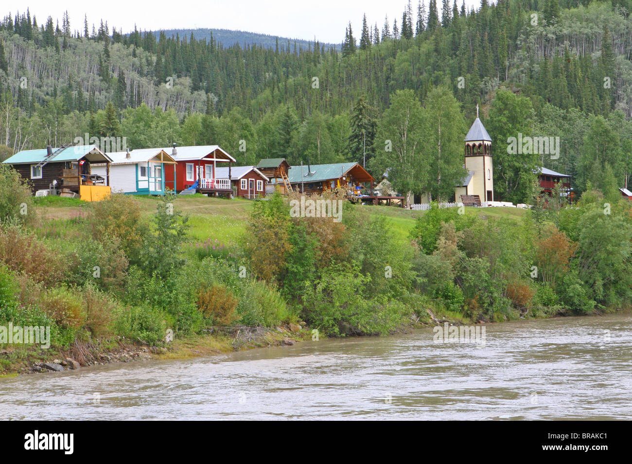 Village of Moosehide on the Banks of the Yukon River Stock Photo Alamy