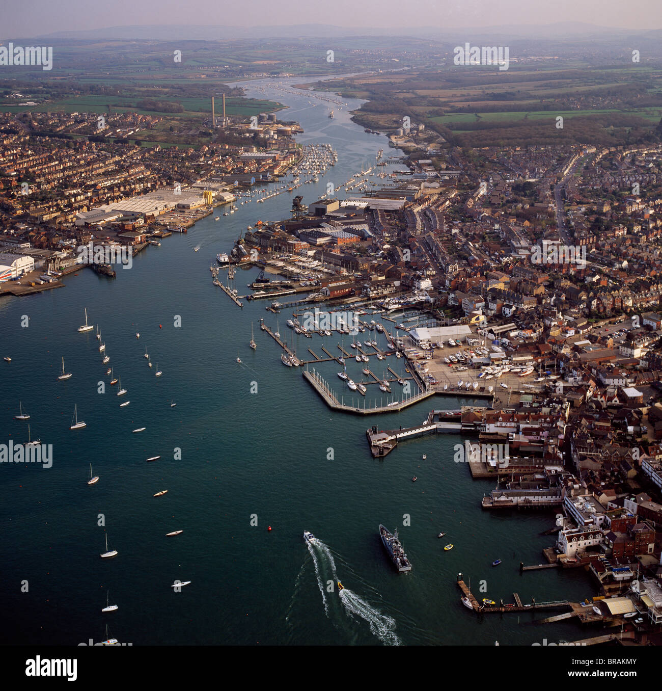 Aerial image of Cowes, Isle of Wight., UK Stock Photo