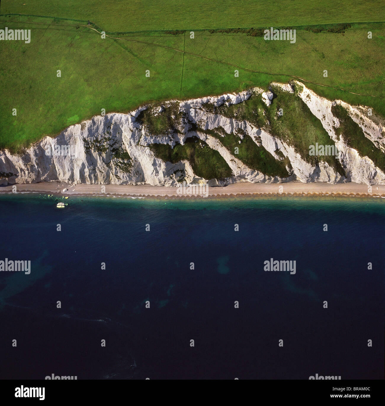 Aerial image of Chalk Cliff just east of White Nothe, on the Jurassic