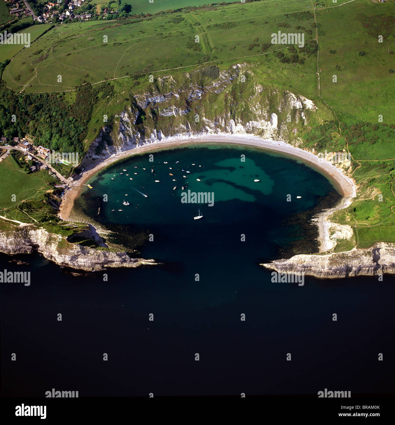 Aerial Image Of Lulworth Cove A Natural Landform Harbour Near West 