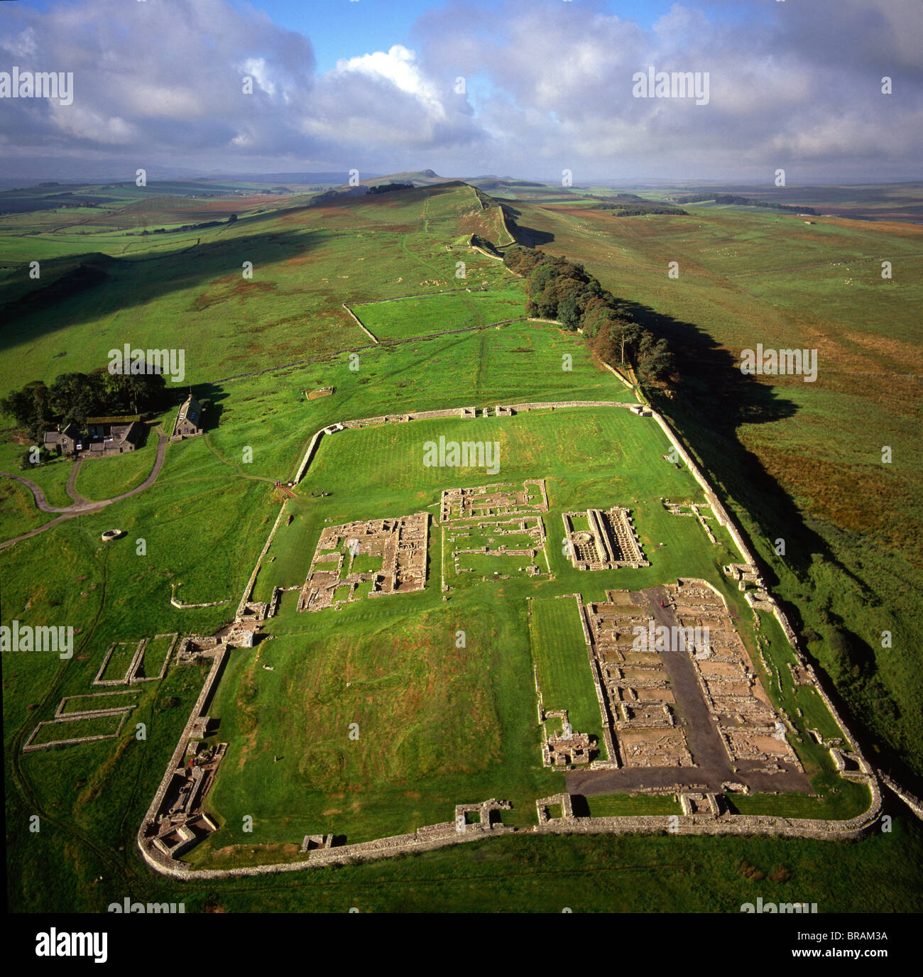 Aerial image of Housesteads Roman Fort of Vercovicium, an auxiliary
