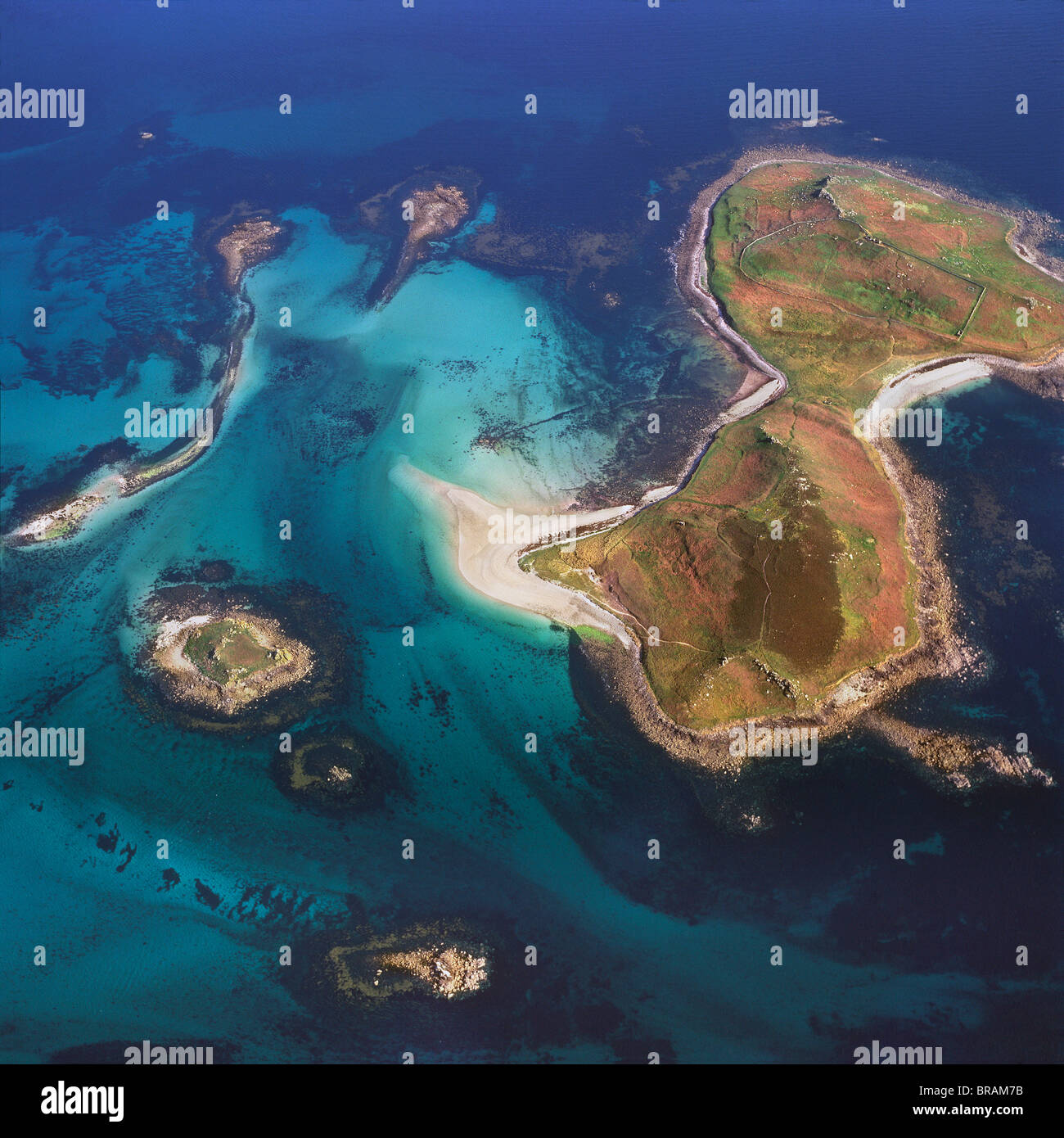 Aerial image of Samson, Isles of Scilly, off Cornwall, England, United