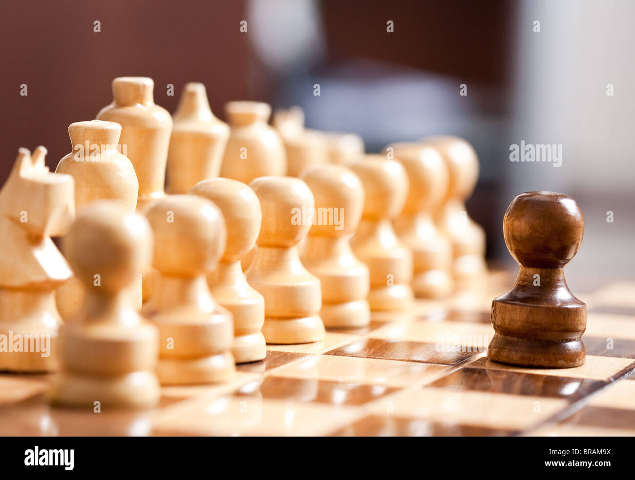 Close up of chess pieces on the board, shallow depth of field Stock ...
