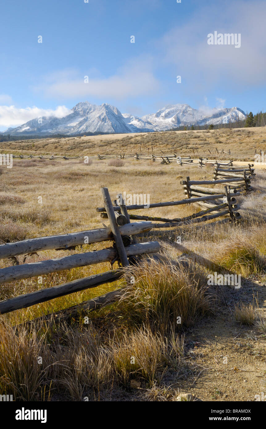 Sawtooth Mountains, Sawtooth Wilderness, Sawtooth National Recreation Area, Rocky Mountains, Idaho, United States of America Stock Photo
