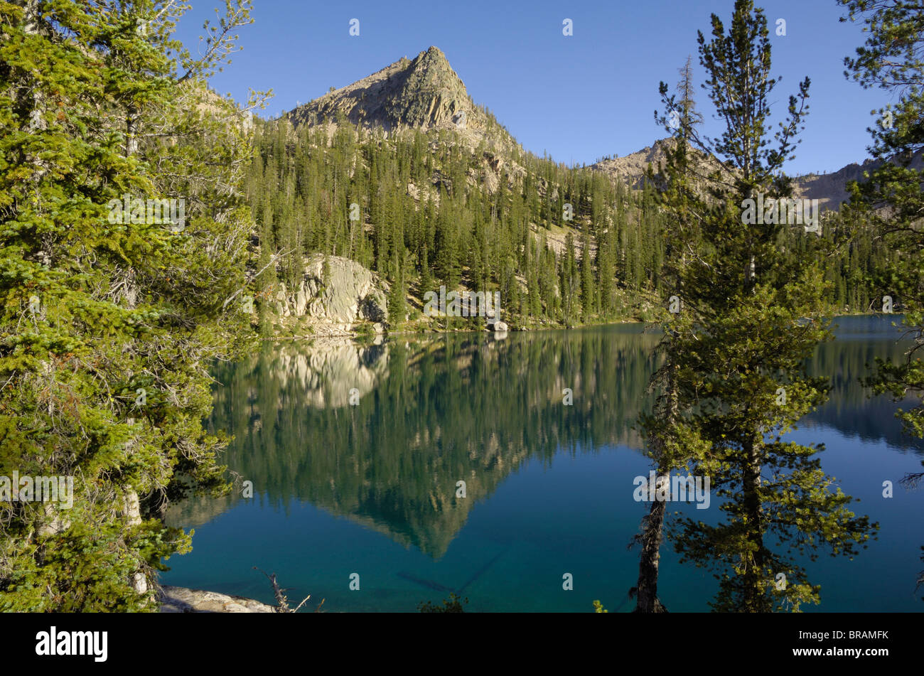 Baron Lake, Sawtooth Mountains, Sawtooth Wilderness, Sawtooth National Recreation Area, Rocky Mountains, Idaho, USA Stock Photo