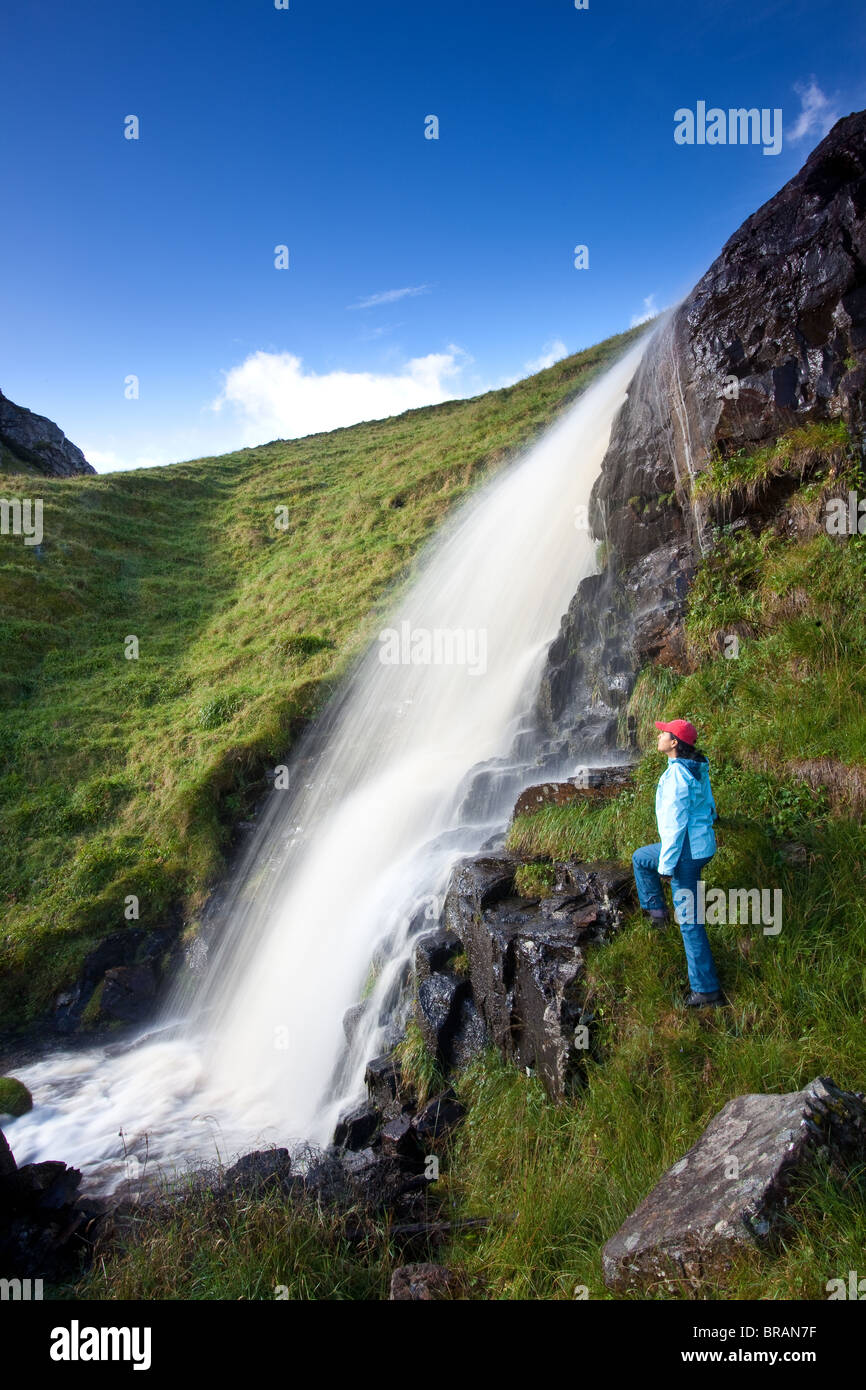Waterfalls at the island Runde in Herøy kommune, Møre og Romsdal fylke