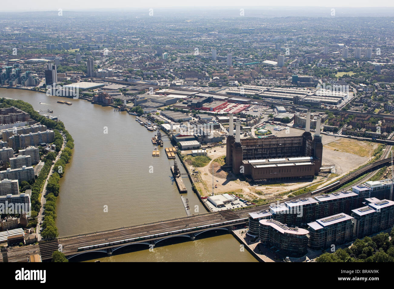Aerial view of London with Battersea power station 1959 Poster
