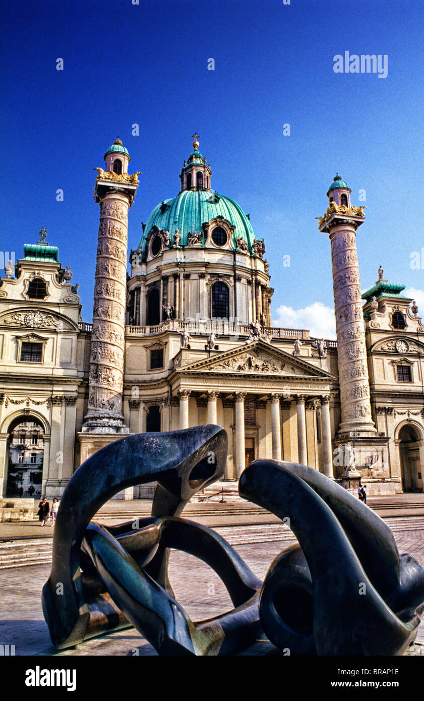Life In Austria at statue with architecture in Vienna Austria Stock ...