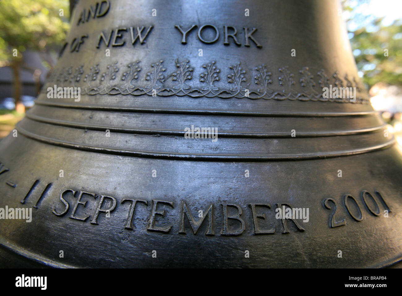 September 11 Memorial Bell offered to New York by London, New York, United States of America, North America Stock Photo