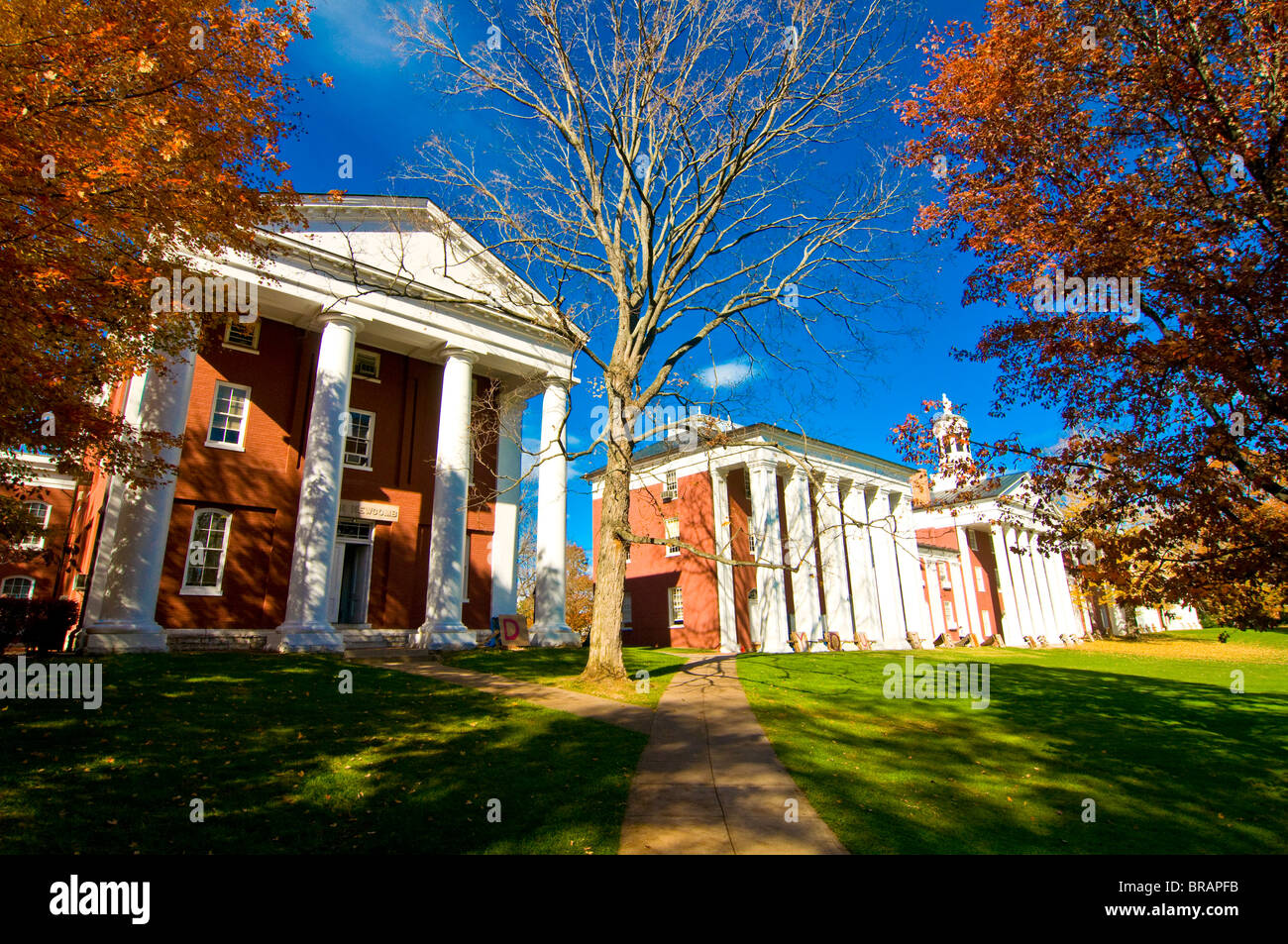 Colonial buildings, part of the Military College in Lexington, Virginia, United States of America, North America Stock Photo