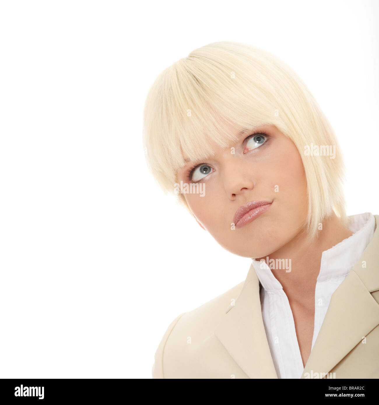 Young beautiful business woman portrait isolated on white Stock Photo ...