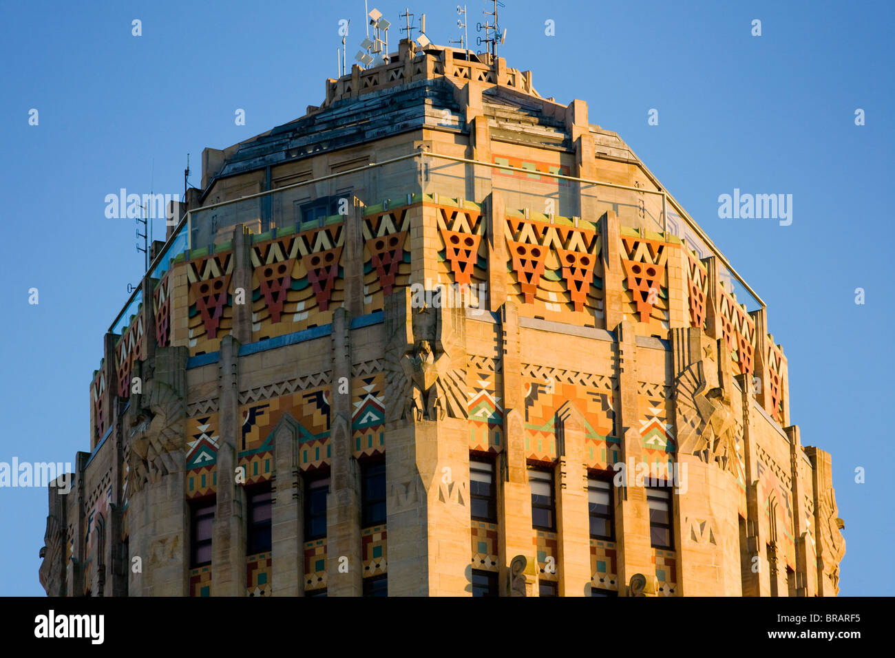 Detail of the art deco City Hall of Buffalo, New York Stock Photo