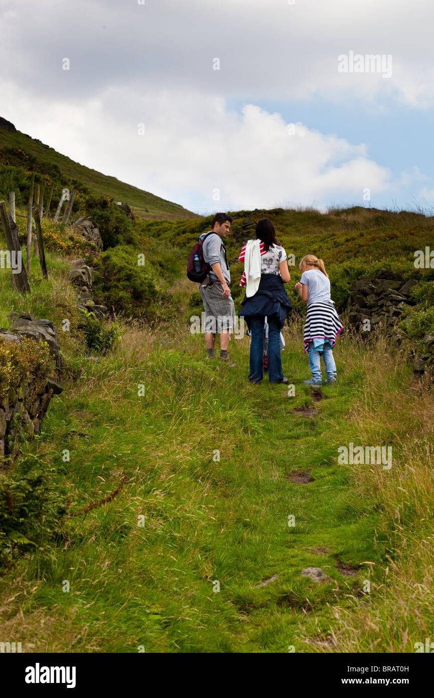 Family walking in the Peak District Stock Photo