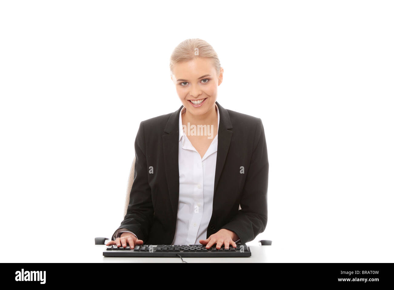 Business woman isolated on white background Stock Photo - Alamy