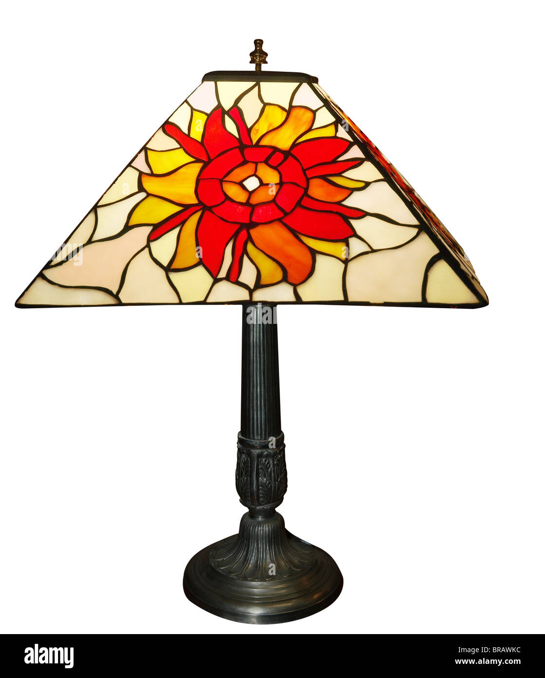 Antique Lead Light Lamp isolated with clipping path Stock Photo