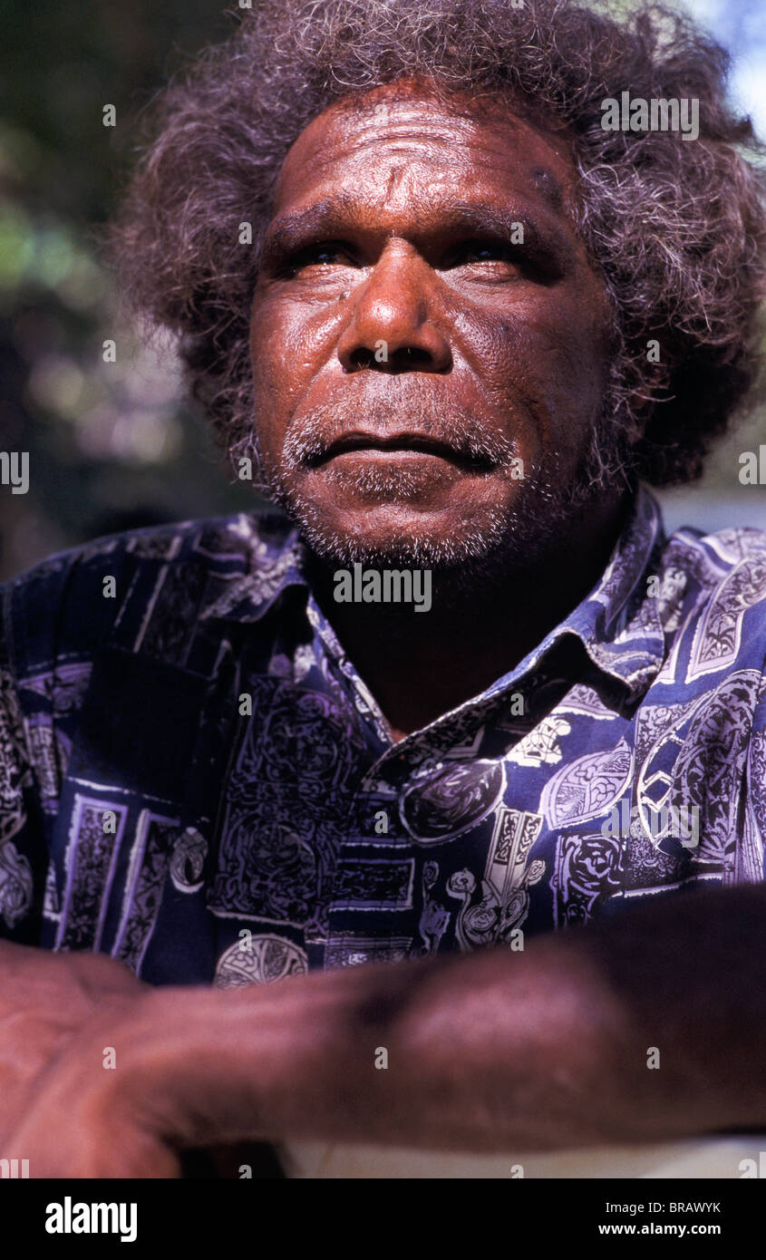 Aboriginal tribal elder, Australia Stock Photo