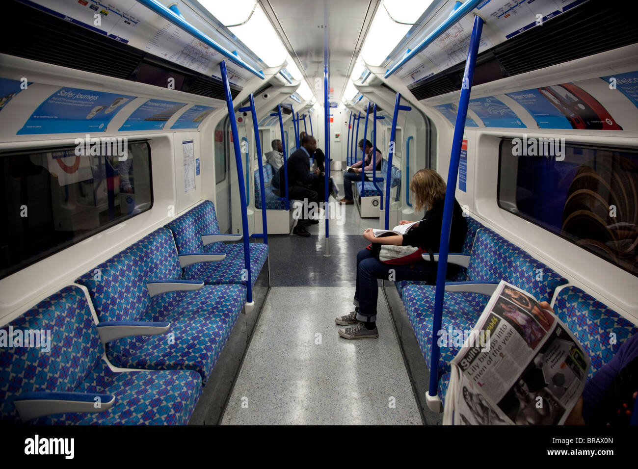 New tube trains on Victoria Line, London Stock Photo